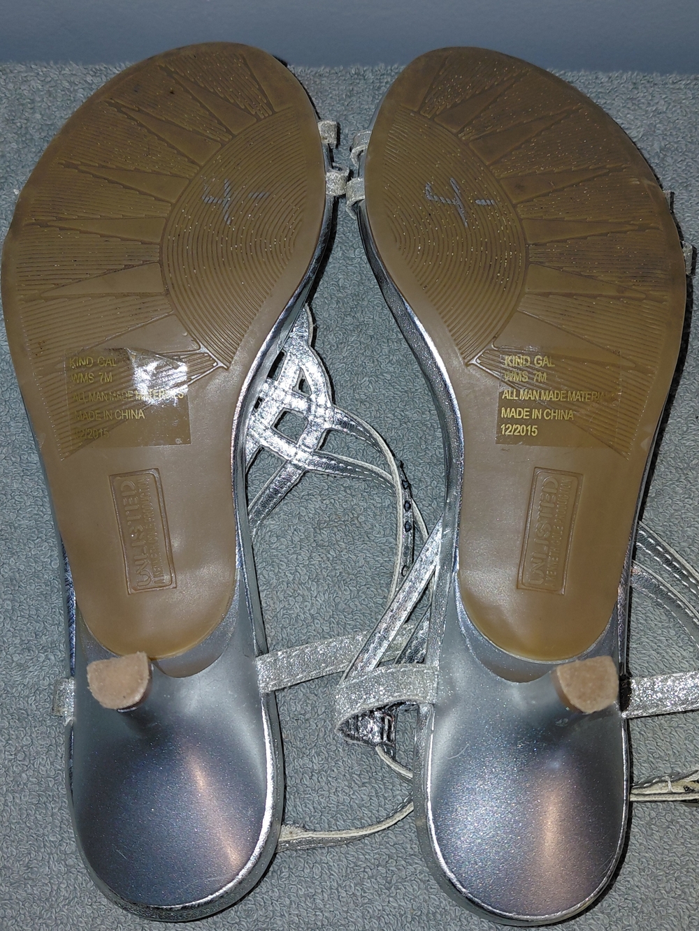 Unlisted Silver Braided Rhinestone Sandals - Picture 7 of 8
